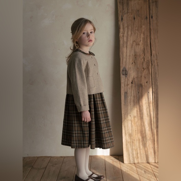 LOUISIELLA SERENIOZ DRESS Girls Plaid Dress - Picture 1 of 12